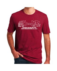 Jeep Merchandise  Men's Jeep Willys Dash Plaque T-Shirt in Heather Deep Red  