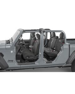 DIVER DOWN JEEP LOGO NEO SEAT COVER BLK JT W/O RR ARMREST (with JEEP LOGO)
