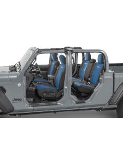 DIVER DOWN JEEP LOGO NEO SEAT COVER BLUE JT W/O RR ARMREST (with JEEP LOGO)