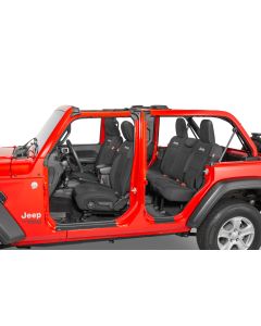 DIVER DOWN JEEP LOGO NEO SEAT COVER BLK JLU W/O RR ARMREST (with JEEP LOGO)