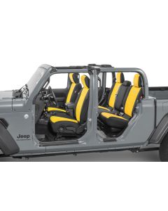 DIVER DOWN JEEP LOGO NEO SEAT COVER YEL JT W/O RR ARMREST (with JEEP LOGO)