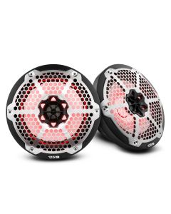 DS18 - 8" 2-Way Marine Water Resistant 375 Watt Speakers w/ Integrated RGB LED Lights - Black