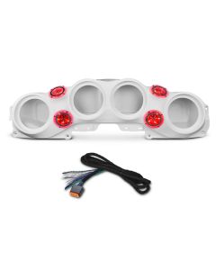 Jeep JL/JLU,JT Overhead Bar System Fits 4 X 8" Speakers (Not Included) 4 X PRO-TW4L and Harness Included -White