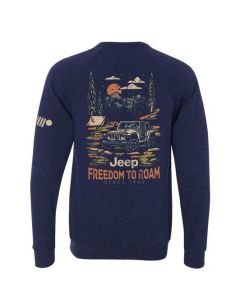 Jeep Merchandise  Mens Freedom to Roam Sweatshirt in Navy 