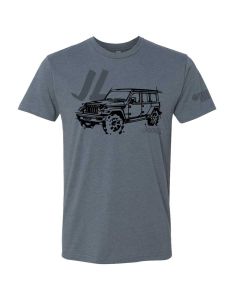 Jeep Merchandise  Mens LDD Series Jeep Wrangler JL Short Sleeved T-Shirt in Indigo 