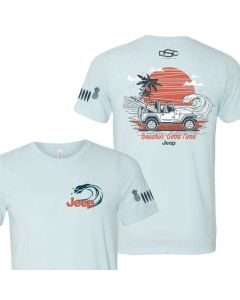 Jeep Merchandise  Mens Beachin' Good Time T-Shirt in Ice Blue Heather 