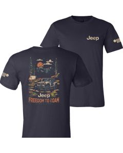 Jeep Merchandise  Mens Freedom to Roam Short Sleeve T-Shirt in Navy 