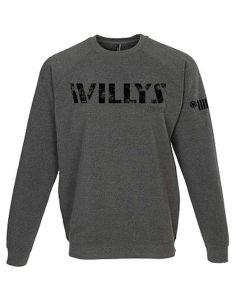 Jeep Merchandise  Mens Jeep Willys Crew Sweatshirt in Heather Grey 