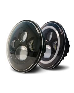 DV8 Offroad HL7JK-02 LED Projector Headlights with Angel Eyes for 07-18 Jeep Wrangler JK