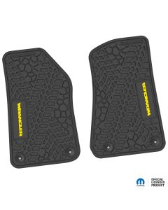 18-24 Jeep JL 2 Dr Front -Tire Tread/Scorched Earth Scene w/ Wrangler Insert - Black w/ Yellow Insert