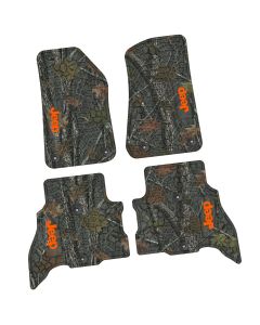 21-24 Jeep 4xe Front and RearTire Tread/Scorched Earth Scene w/ JEEP Insert - Rugged Woods w/ Orange insert