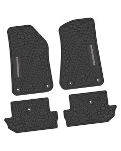 18-24 Jeep JL 2 Dr Front and RearTire Tread/Scorched Earth Scene w/ Rubicon Insert - Black w/ Silver Insert