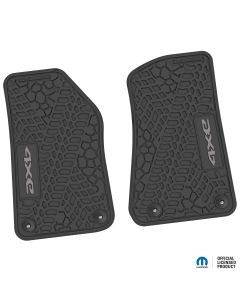 18-24 Jeep JL 2 Dr Front -Tire Tread/Scorched Earth Scene w/ 4xe Insert - Black w/ Silver Insert