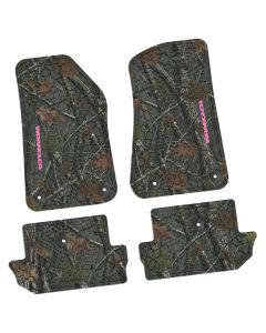 18-24 Jeep JL 2 Dr Front and RearTire Tread/Scorched Earth Scene w/ Wrangler Insert - Rugged Woods w/ Pink insert