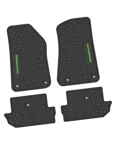 18-24 Jeep JL 2 Dr Front and RearTire Tread/Scorched Earth Scene w/ Wrangler Insert - Black w/ Lime Insert