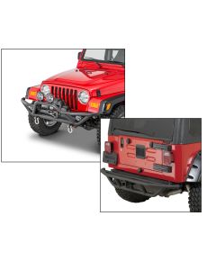 Quadratec  QRC Front Bumper with Rear Bumper for 87-06 Jeep Wrangler YJ, TJ & Unlimited