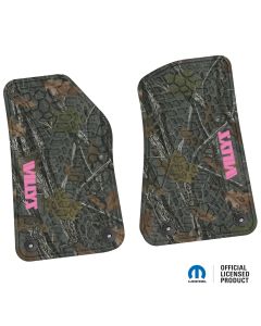 18-24 Jeep JL 2 Dr/Gladiator Front -Tire Tread/Scorched Earth Scene w/ Willys Insert - Rugged Woods w/ Pink insert