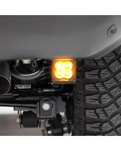 Rear Bumper LED Kit, Black, Mild Steel, Bolt-on, no drilling required, Includes (2) 3 Inch Amber ZROADZ LED Pod Lights and Universal Wiring Harness, Mounts under Rear Bumper