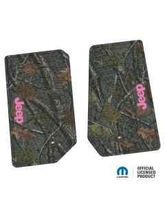 07-13 Jeep JK 2 Dr Front -Tire Tread/Scorched Earth Scene w/ JEEP Insert - Rugged Woods w/ Pink insert