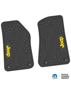 18-24 Jeep JL 2 Dr/Gladiator Front -Tire Tread/Scorched Earth Scene w/ JEEP Insert - Black w/ Yellow Insert