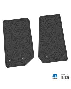 FlexTread  Tire Tread/Scorched Earth Scene Front Floor Liners with WILLYS Logo for 14-18 Jeep Wrangler JK