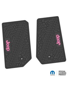 07-13 Jeep JK 2 Dr Front -Tire Tread/Scorched Earth Scene w/ JEEP Insert - Black w/ Pink Insert