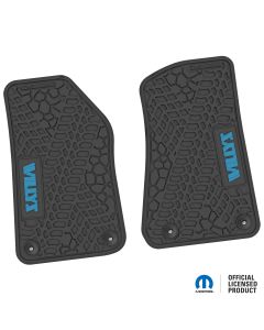 18-24 Jeep JL 2 Dr/Gladiator Front -Tire Tread/Scorched Earth Scene w/ Willys Insert - Black w/ Light Blue Insert