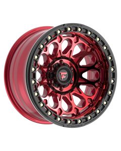 FB153-20105127N38R - FITTIPALDI OFF ROAD FB153R 20X10 - 5X5 BS 4.0-METALLIC GLOSS RED MACHINED RED TINT WITH GLOSS BLACK FORGED RING
