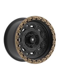 FT100-18905127Q00BZ - FITTIPALDI OFF ROAD FT100BZ 18X9 - 5X5 BS 5.0 -SATIN BLACK WITH BRONZE RING