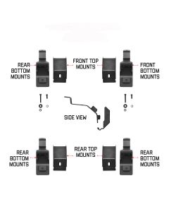 Go Rhino 5910010T SRM Gutter Mount Bracket Kit - 4 PCS 