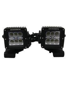 Go Rhino 732230T 3" LED Cube Light Hood Mount Brackets for 18-19 Jeep Wrangler JL & 2020 Jeep Gladiator JT