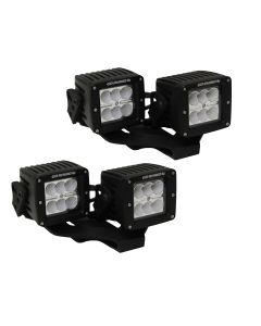 Go Rhino 732231T Dual 3" LED Cube Light Hood Mount Brackets for 18-19 Jeep Wrangler JL & 2020 Jeep Gladiator JT