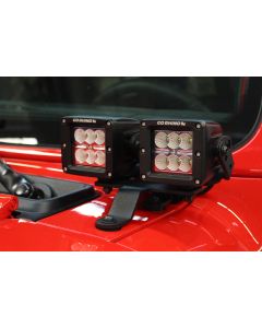 Go Rhino 730230T Dual 3" Cube Windshield Cowl Light Mounts for 18-19 Jeep Wrangler JL & 2020 Jeep Gladiator JT