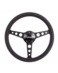 Billet Classic Series Black Wheel Jeep Logo & Install Kit 76-95 CJ/YJ
