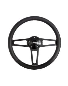 Billet T Series Black Wheel Jeep Logo & Install Kit 76-95 CJ/YJ