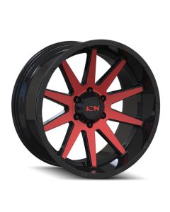 ION TYPE 143 GLOSS BLACK/RED MACHINED 17X9 5-127 -12MM 71.5MM