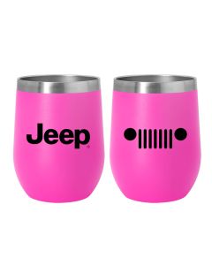 Jeep Insulated Wine Tumbler - Bright Pink Matte