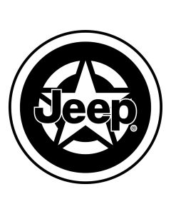 Sticker - Jeep Star Black and White - Round