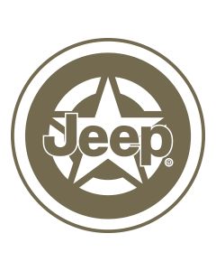 Sticker - Jeep Star Green and White - Round