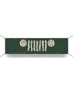 Banner - Jeep Grille with Zebra Print 12in x 48in