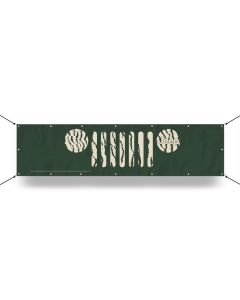 Banner - Jeep Grille with Zebra Print 24in x 96in