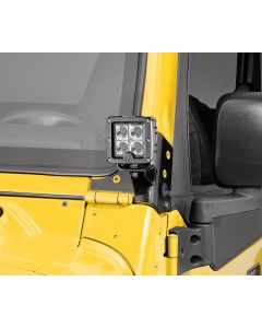 KC HiLiTES 7311 Windshield Light Mount Brackets in Black for 97-06 Jeep Wrangler TJ & Unlimited