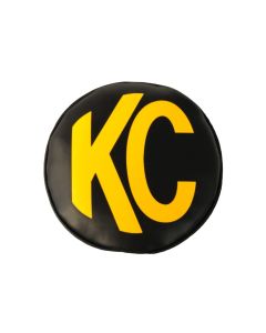 KC HiLiTES 5102 6" Vinyl Covers in Black with Yellow KC Logo 