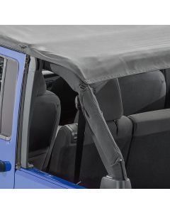MasterTop 14310435 Bimini Top Plus w/ Header in Black Diamond for 07-18 Jeep  Wrangler JK Unlimited 4-Door