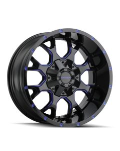 MAYHEM WARRIOR 8015 BLACK W/ PRISM BLUE 20X9 5-127/5-139.7 0MM 87MM