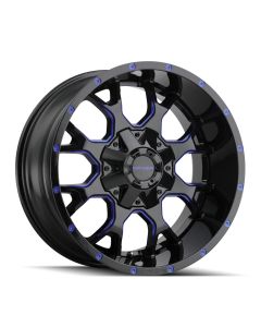 MAYHEM WARRIOR 8015 BLACK W/ PRISM BLUE 20X9 5-127/5-139.7 0MM 87MM