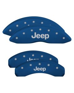 Set Of 4 Caliper Covers, Engraved Front and Rear: JEEPBlue Powder Coat Finish, Silver Characters 2011-2011 Jeep Grand Cherokee