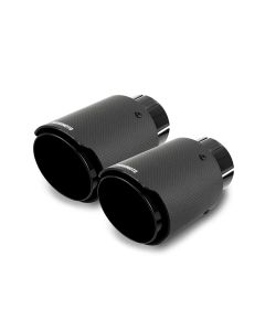 Mishimoto MMEXH-TIP-CFD25BK Carbon Fiber Dual Exhaust Tips with 2.5" Inlet in Black