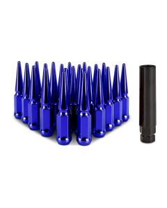 Mishimoto Steel Spiked Lug Nuts M14 x 1.5, 24pc Set, Blue