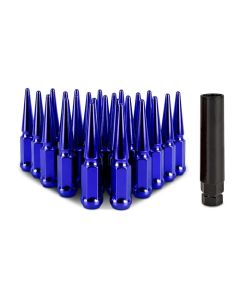 Mishimoto Steel Spiked Lug Nuts M14 x 1.5, 24pc Set, Blue